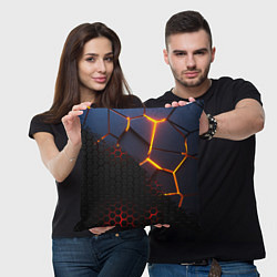 Подушка квадратная 3D РАЗЛОМ И СТАЛЬНАЯ БРОНЯ ПОПУЛЯРНЫЕ ТЕКСТУРЫ, цвет: 3D-принт — фото 2
