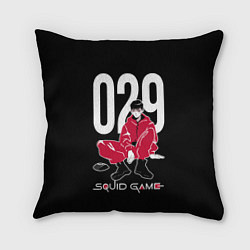 Подушка квадратная Squid game: guard 029 police officer, цвет: 3D-принт