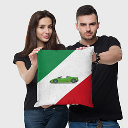 Подушка квадратная Lamborghini Италия, цвет: 3D-принт — фото 2