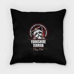 Подушка квадратная Йоркширский Терьер Yorkshire Terrier, цвет: 3D-принт