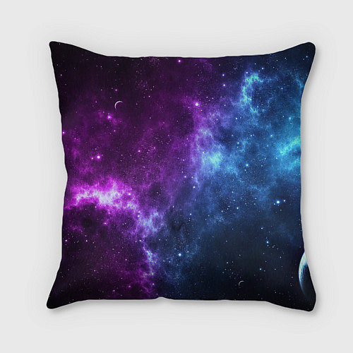 Подушка квадратная NEON GALAXY НЕОНОВЫЙ КОСМОС / 3D-принт – фото 2