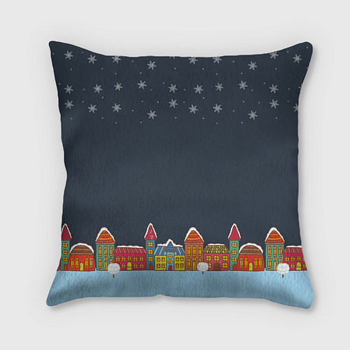 Подушка квадратная Новогодний тигренок с красным шариком / 3D-принт – фото 2