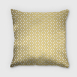 Подушка квадратная Цветок Жизни золото, цвет: 3D-принт