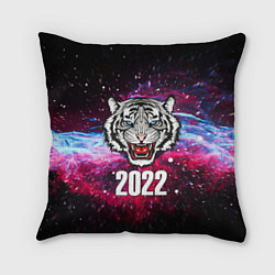 Подушка квадратная ЧЁРНЫЙ ТИГР НОВЫЙ ГОД 2022 GRAY TIGER NEW YEAR, цвет: 3D-принт