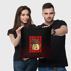 Подушка квадратная ROBLOX LEGO FACE УЗОР СОТЫ, цвет: 3D-принт — фото 2