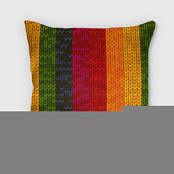 Подушка квадратная Вязаная радуга, цвет: 3D-принт