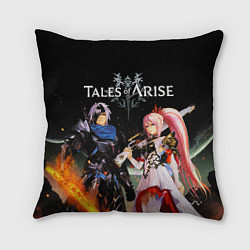 Подушка квадратная Tales of Arise, Алфен и Шион, цвет: 3D-принт