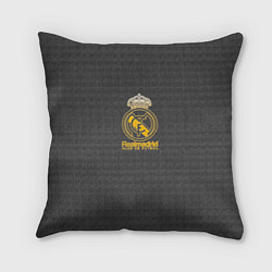 Подушка квадратная Real Madrid graphite theme, цвет: 3D-принт