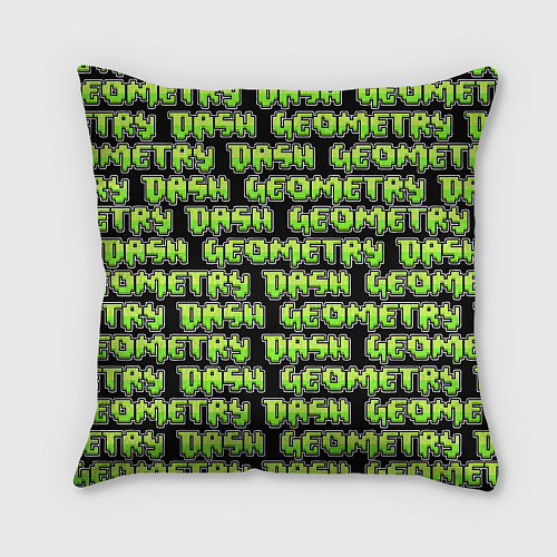 Подушка квадратная Geometry Dash: Green Pattern Logo / 3D-принт – фото 2