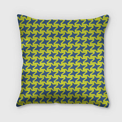 Подушка квадратная Сине-желтые гусиные лапки, цвет: 3D-принт