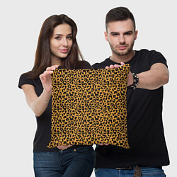 Подушка квадратная Леопард Leopard, цвет: 3D-принт — фото 2