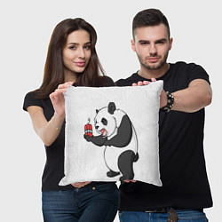 Подушка квадратная Взрывная панда, цвет: 3D-принт — фото 2