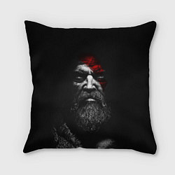 Подушка квадратная ЛИЦО КРАТОСА, БОГ ВОЙНЫ GOD OF WAR, цвет: 3D-принт