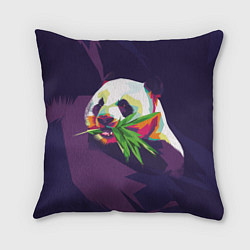 Подушка квадратная Панда с бамбуком, цвет: 3D-принт
