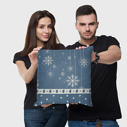 Подушка квадратная Капелька новогоднего настроения, цвет: 3D-принт — фото 2
