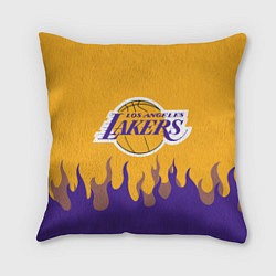 Подушка квадратная LA LAKERS NBA FIRE ЛЕЙКЕРС ОГОНЬ