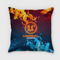 Подушка квадратная Unreal Огонь, цвет: 3D-принт