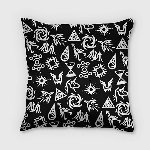 Подушка квадратная EXO BAND SYMBOL PATTERN WHITE K-POP / 3D-принт – фото 2