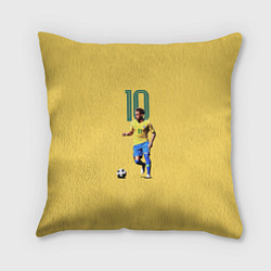Подушка квадратная Неймар Сборная Бразилии, цвет: 3D-принт