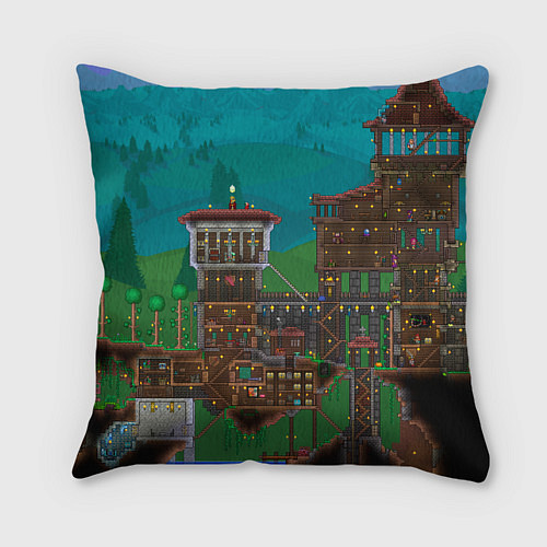 Подушка квадратная Дом в Террарии / 3D-принт – фото 2