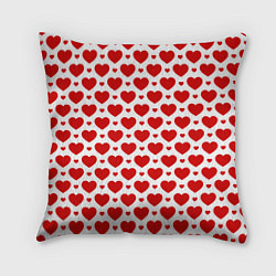 Подушка квадратная Сердечки - любовь, цвет: 3D-принт