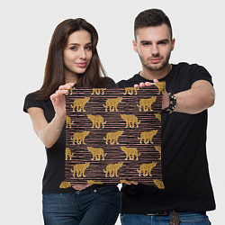 Подушка квадратная Леопарды паттерн, цвет: 3D-принт — фото 2