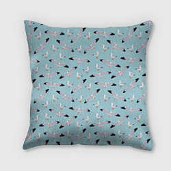 Подушка квадратная Чайки паттерн, цвет: 3D-принт
