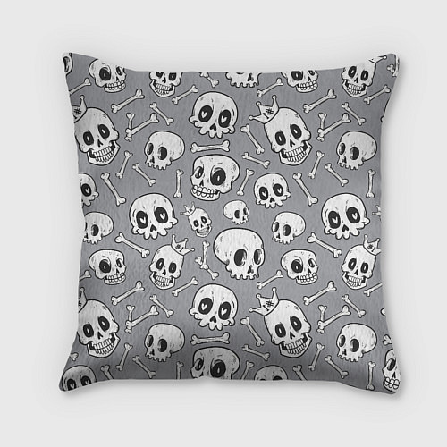 Подушка квадратная Skulls & bones / 3D-принт – фото 2