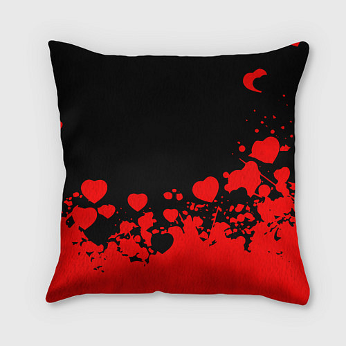 Подушка квадратная Adele Сердечки Автограф / 3D-принт – фото 2