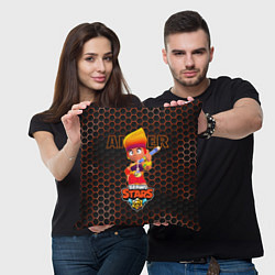 Подушка квадратная Амбер BRAWL STARS соты, цвет: 3D-принт — фото 2