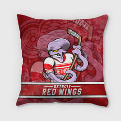 Подушка квадратная Детройт Ред Уингз, Detroit Red Wings Маскот, цвет: 3D-принт