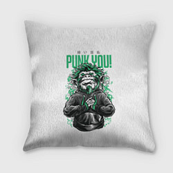 Подушка квадратная Punk you!, цвет: 3D-принт
