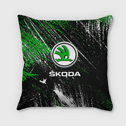 Подушка квадратная Skoda: Потёртости, цвет: 3D-принт