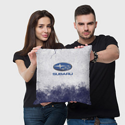 Подушка квадратная Subaru Трещина, цвет: 3D-принт — фото 2