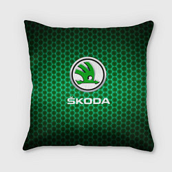 Подушка квадратная Skoda - Неоновые соты, цвет: 3D-принт