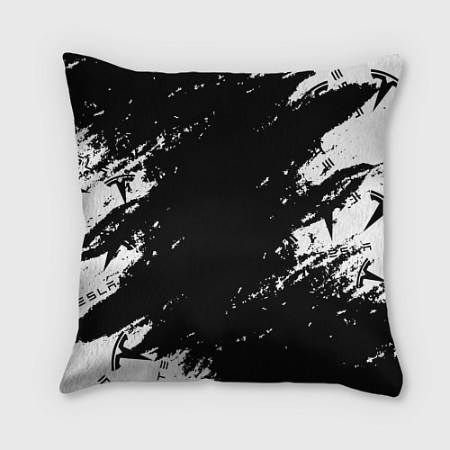 Подушка квадратная Tesla logo texture / 3D-принт – фото 2