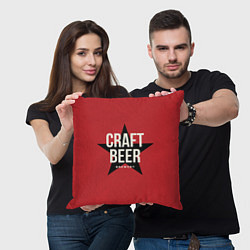 Подушка квадратная CRAFT-BEER, цвет: 3D-принт — фото 2