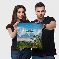 Подушка квадратная Horizon Forbidden West Хоризон Запретный Запад, цвет: 3D-принт — фото 2