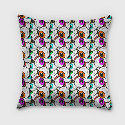 Подушка квадратная Глаза разноцветные / 3D-принт – фото 2