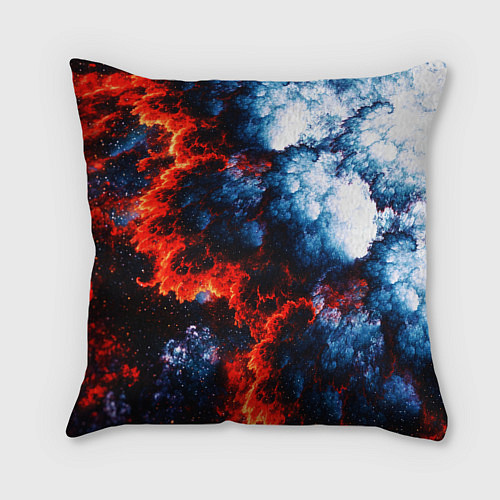 Подушка квадратная 3D ЯДЕРНЫЙ КОСМИЧЕСКИЙ ВЗРЫВ ОГОНЬ / 3D-принт – фото 2