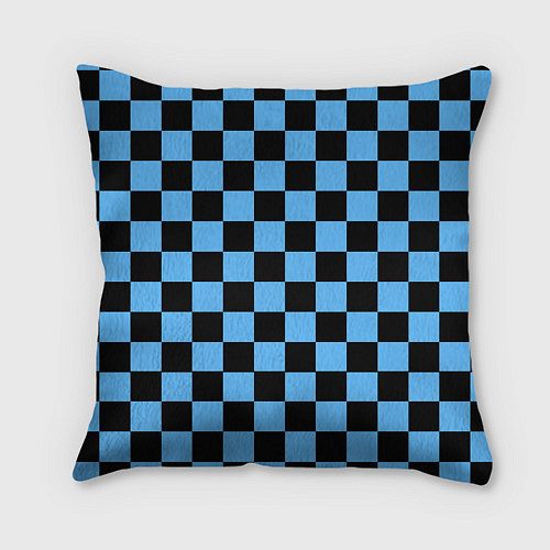 Подушка квадратная Шахматная доска Синяя / 3D-принт – фото 2