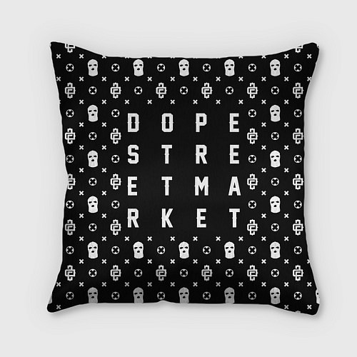 Подушка квадратная Узор Black Dope Street Market / 3D-принт – фото 2