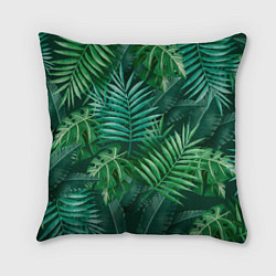 Подушка квадратная Tropical plants pattern, цвет: 3D-принт