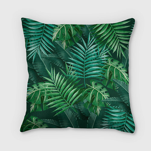 Подушка квадратная Tropical plants pattern / 3D-принт – фото 2