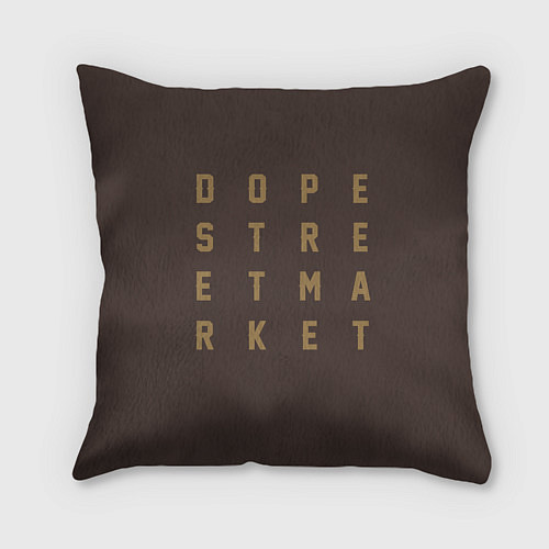 Подушка квадратная Узор Brown Orlani Jeans Dope Street Market / 3D-принт – фото 2