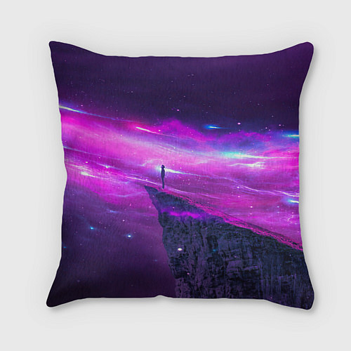 Подушка квадратная Наедине со вселенной Alone with the universe / 3D-принт – фото 2