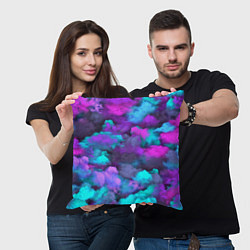 Подушка квадратная Неоновые тучи, цвет: 3D-принт — фото 2
