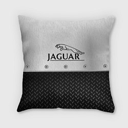 Подушка квадратная Jaguar Ягуар Сталь, цвет: 3D-принт
