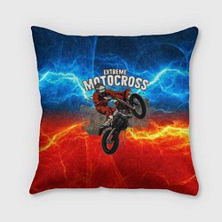 Подушка квадратная Extreme Motocross, цвет: 3D-принт