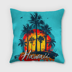 Подушка квадратная Hawaii Солнце, Пальмы, цвет: 3D-принт